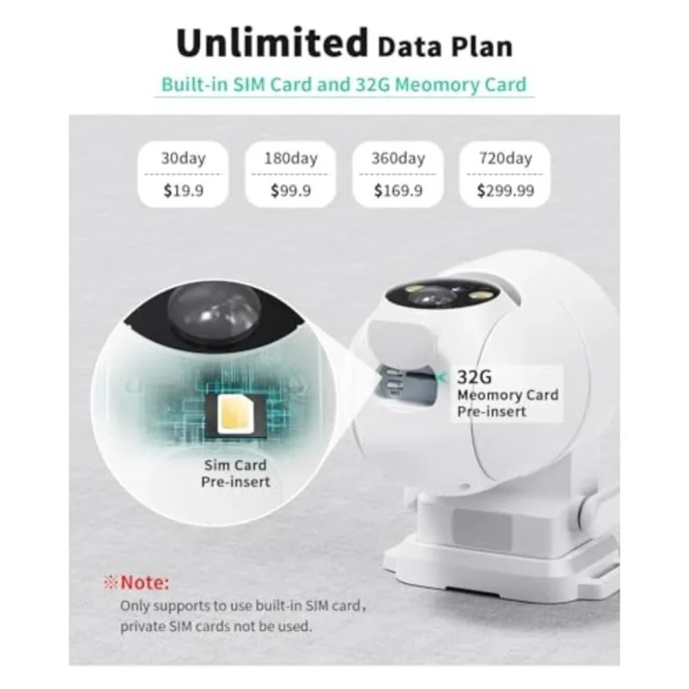 4G LTE Cellular Security Camera Outdoor Wireless for Home Security, Solar Camera